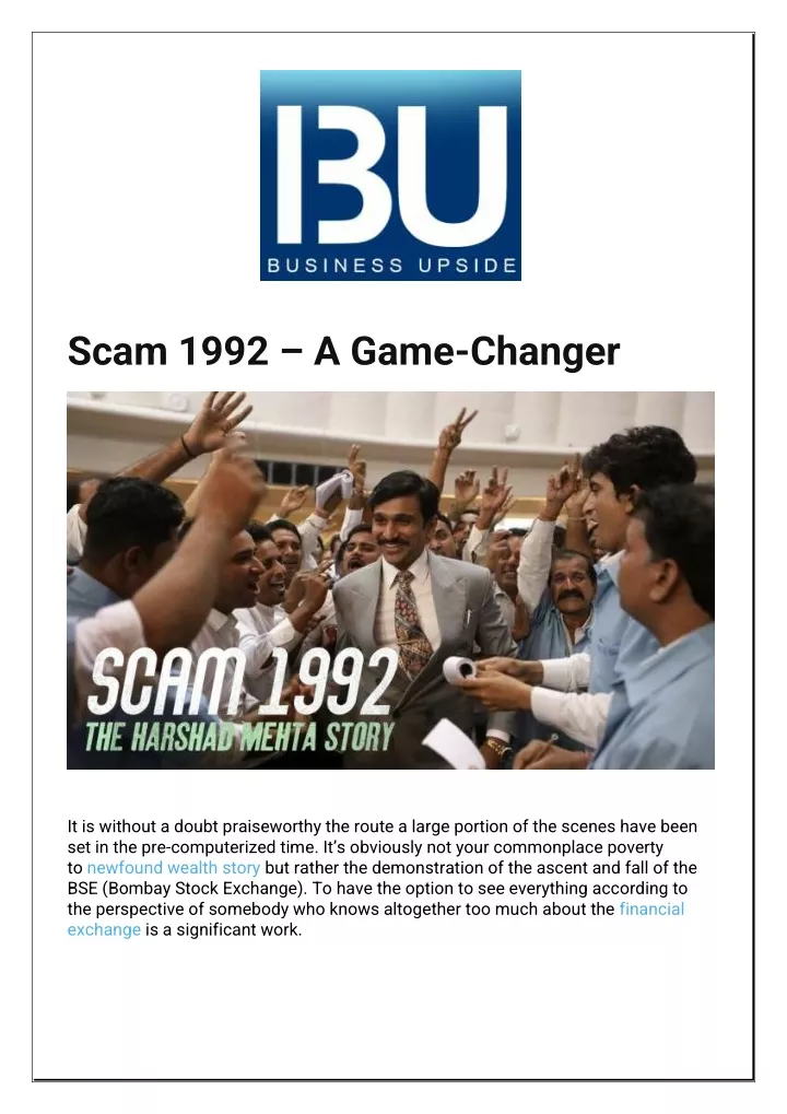 scam 1992 a game changer