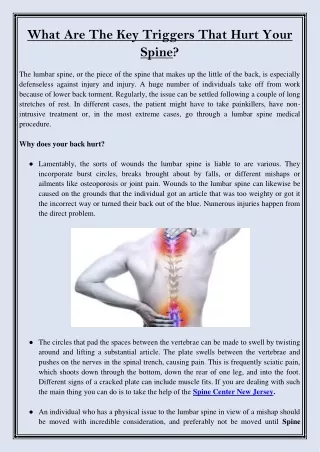 What Are The Key Triggers That Hurt Your Spine