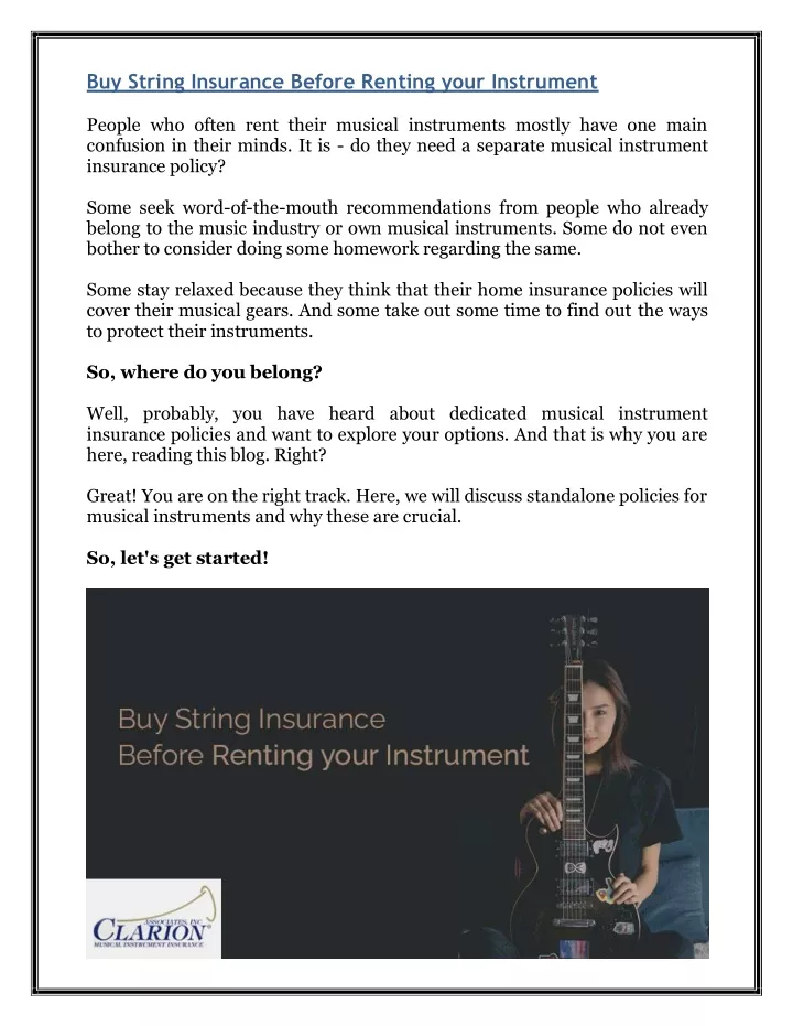 buy string insurance before renting your