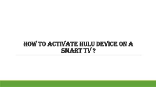 How to Activate Hulu on smart tv at www.hulu.com/activate?