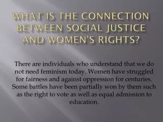 what is the connection between social justice and women s rights
