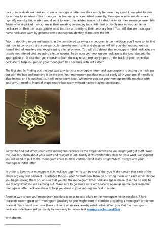 6 Online Communities About monogram initial necklace You Should Join