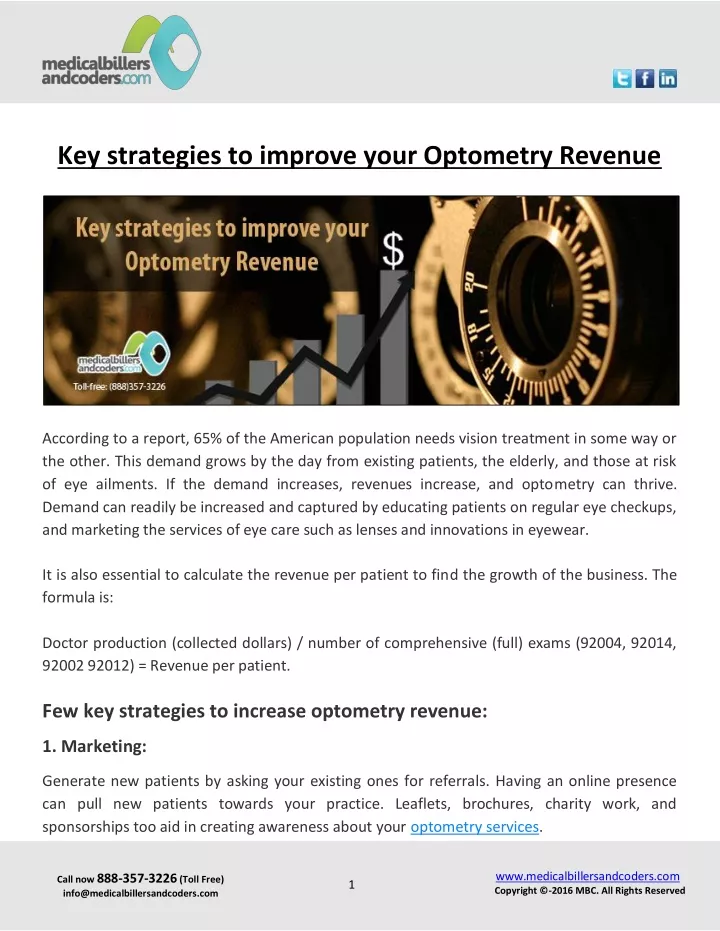 key strategies to improve your optometry revenue