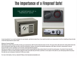 the importance of a fireproof safe