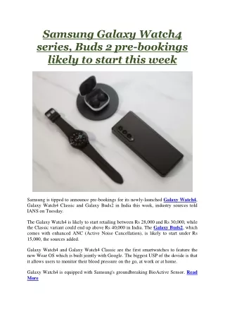 samsung galaxy watch4 series buds 2 pre bookings