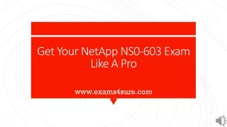 get your netapp ns0 603 exam like a pro