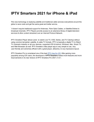 iptv smarters 2021 for iphone ipad