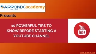 Tips Before Starting YouTube Channel Apponix
