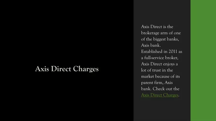 axis direct charges