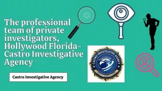 The professional team of private investigators, Hollywood Florida- Castro Investigative Agency