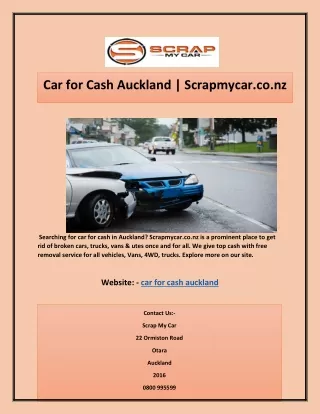 Car for Cash Auckland | Scrapmycar.co.nz