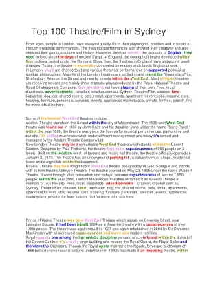 Top 100 TheatreFilm in Sydney