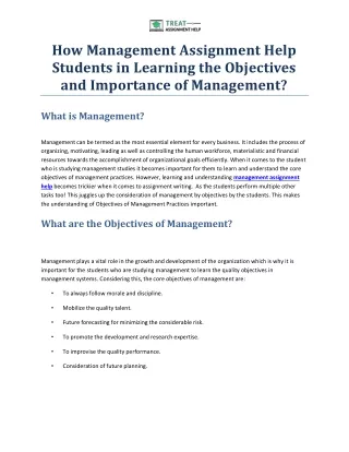 how management assignment help students