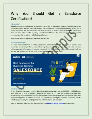 why you should get a salesforce why you should