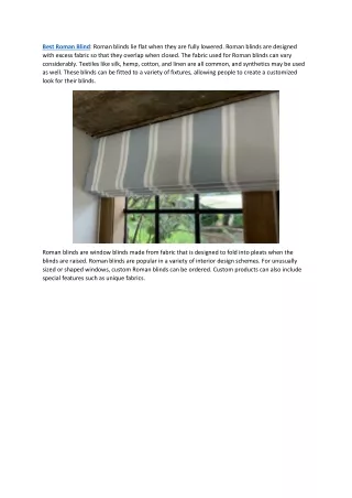 Best Roman Blind