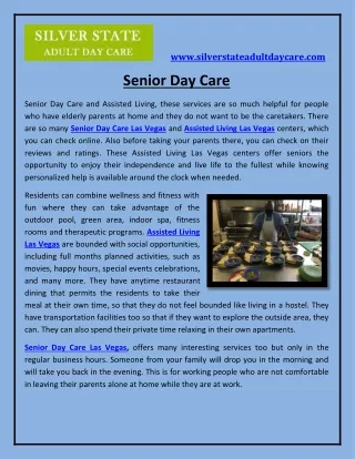 Senior Day Care