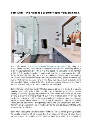 Buy Bathroom Luxury Showers Online in Delhi - Bathaffair