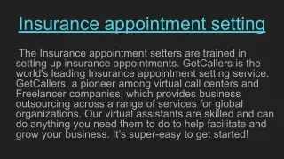 Insurance appointment setting