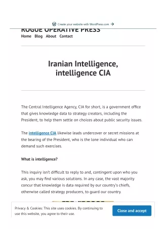 Iranaian intelligence, Intelligence CIA