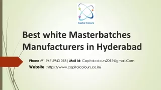 Best white Masterbatches Manufacturers In Hyderabad