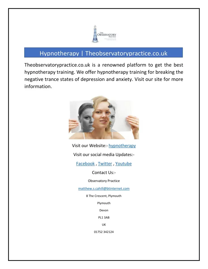 hypnotherapy theobservatorypractice co uk