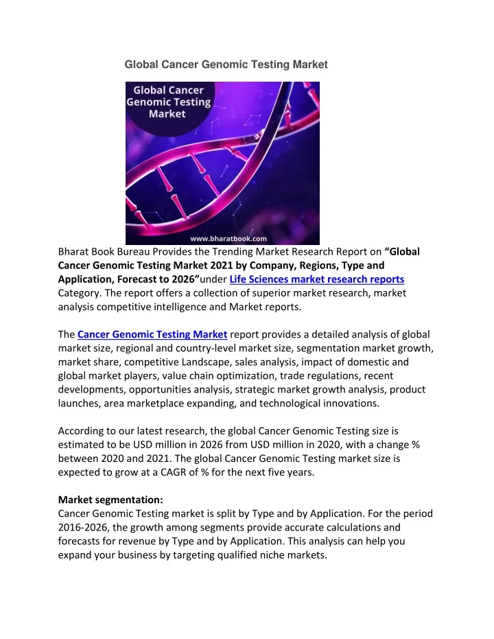 global cancer genomic testing market