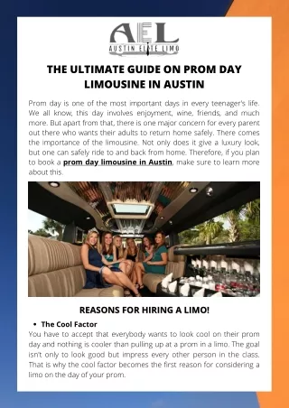 The Ultimate Guide on Prom Day Limousine in Austin
