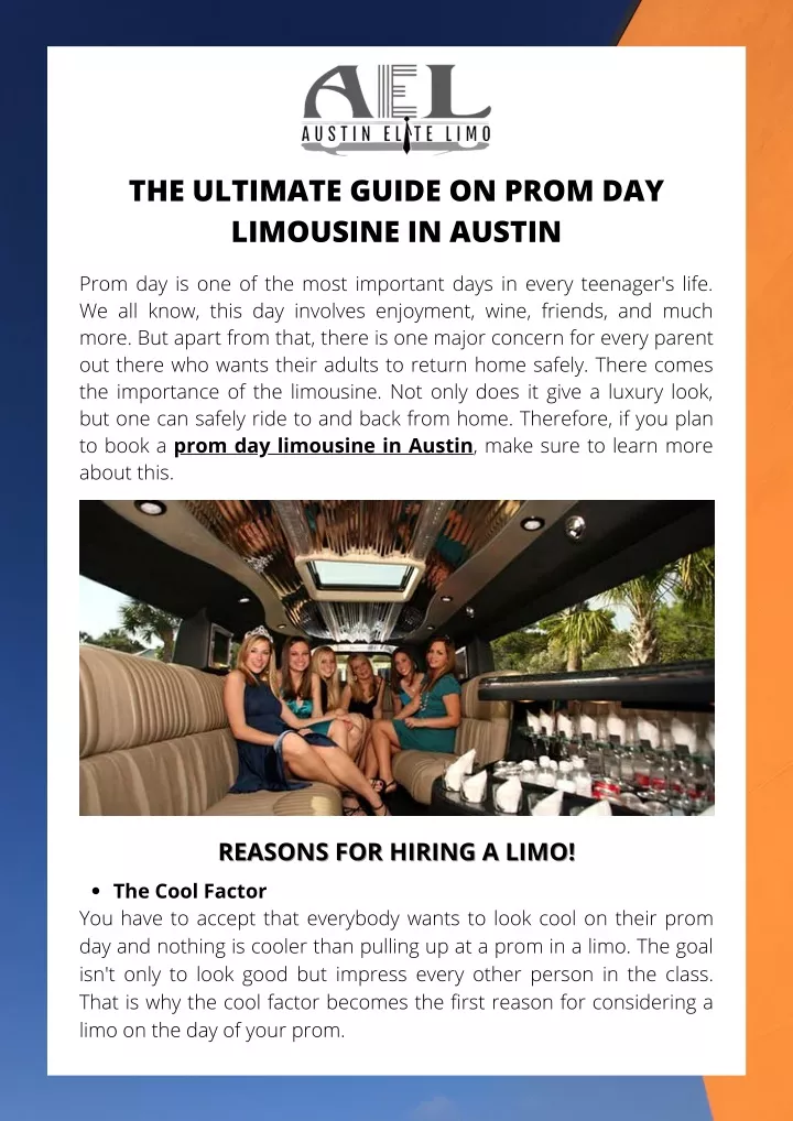 the ultimate guide on prom day limousine in austin