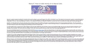 neosurf how to make money at no deposit slots