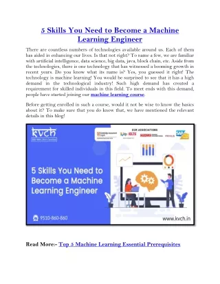 5 Skills You Need to Become a Machine Learning Engineer