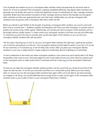 9 Signs You Sell monogram name necklace for a Living