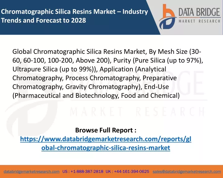 chromatographic silica resins market industry