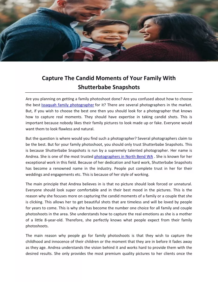 capture the candid moments of your family with