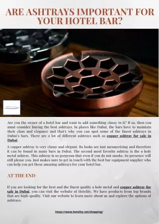 Are Ashtrays Important For Your Hotel Bar?