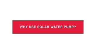 Why Use Solar Water Pump? - Mahindra Solarize