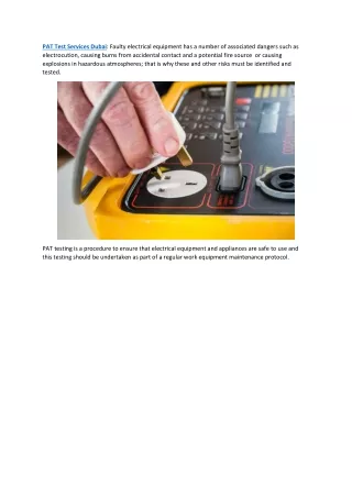 pat test services dubai faulty electrical