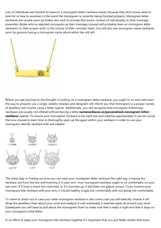 10 Sites to Help You Become an Expert in monogram letter necklace