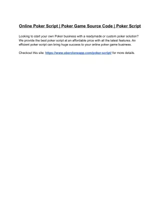 online poker script poker game source code poker