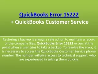 quickbooks error 15222 quickbooks customer service