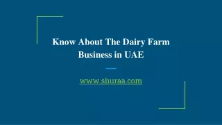 Know About The Dairy Farm Business in UAE