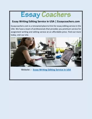 Essay Writing Editing Service in USA | Essaycoachers.com