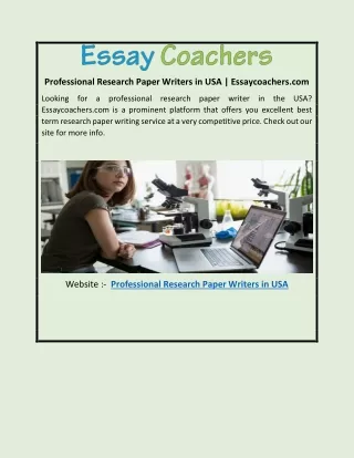 Professional Research Paper Writers in USA | Essaycoachers.com