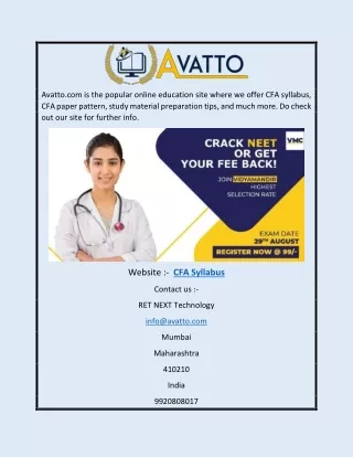 CFA Syllabus | Avatto.com