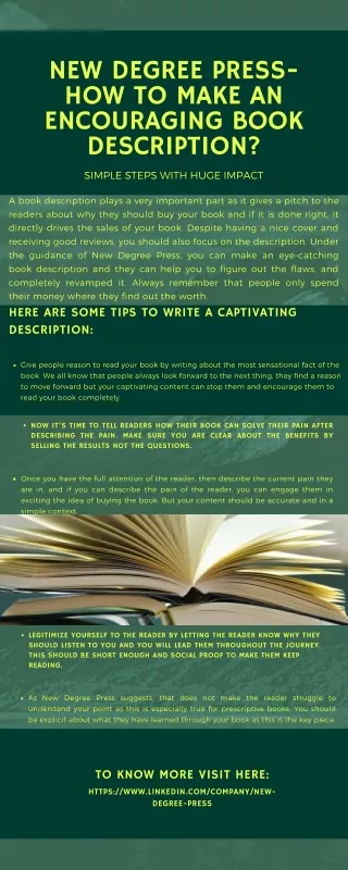 new degree press how to make an encouraging book