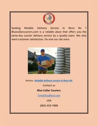 Reliable Delivery Service In Reno Nv | Bluecollarcouriers.comq