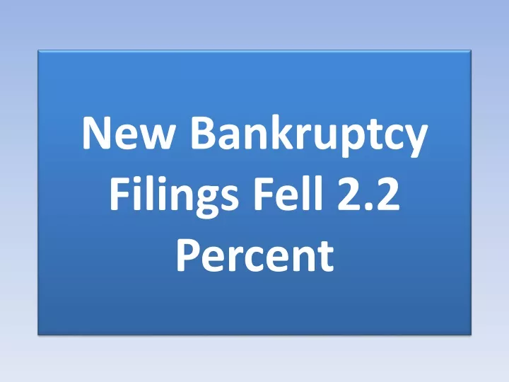 new bankruptcy filings fell 2 2 percent