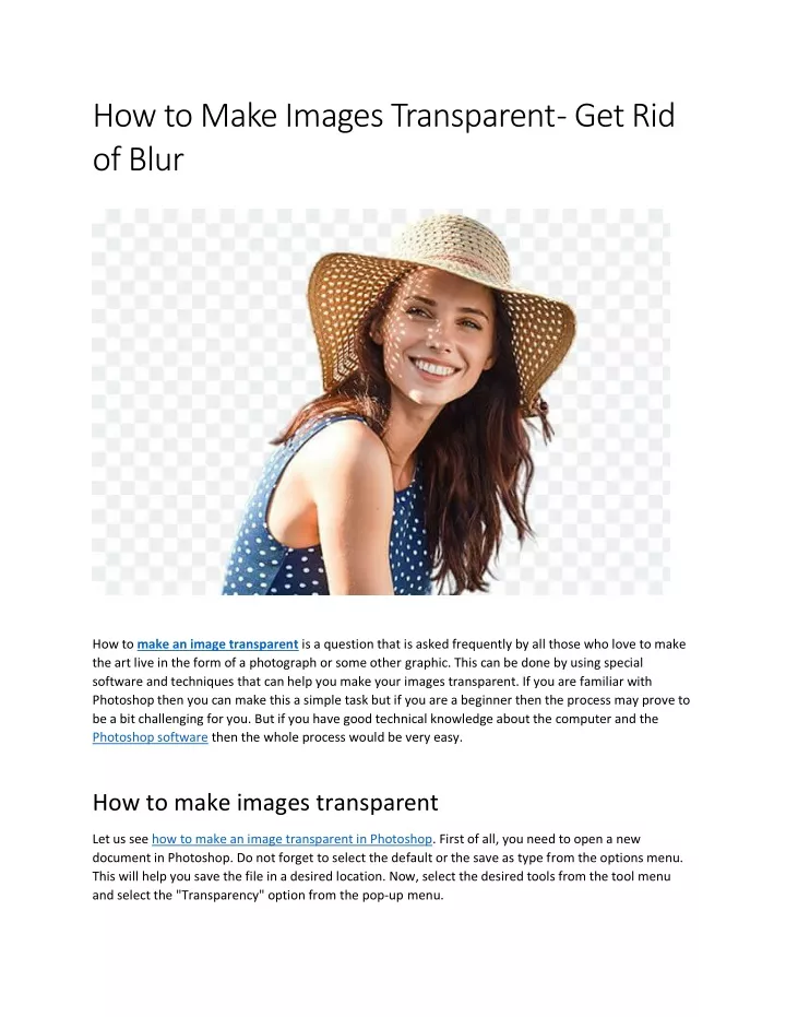 how to make images transparent get rid of blur