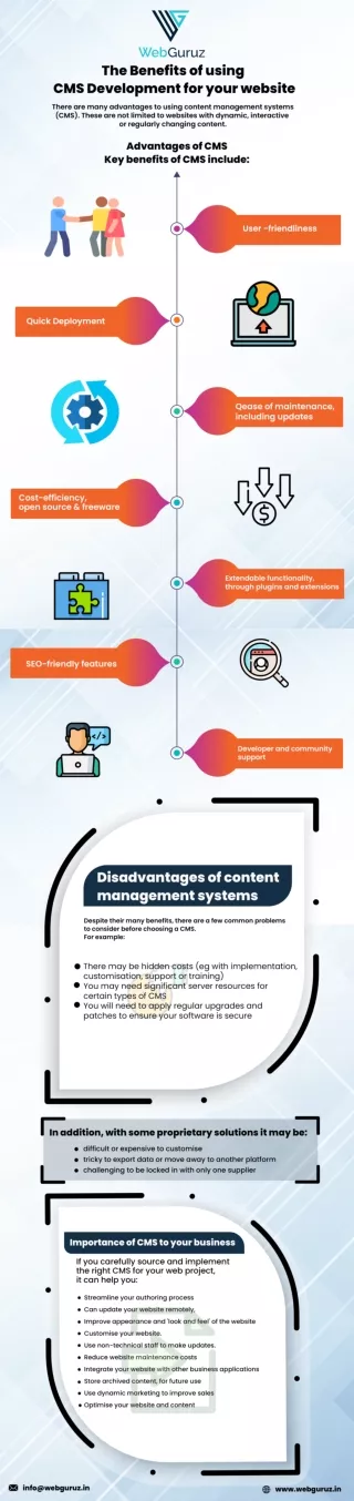 The Benefits of using cms development for your website | Webguruz Technologies