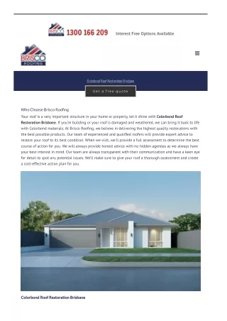 Colorbond Roof Restoration Brisbane