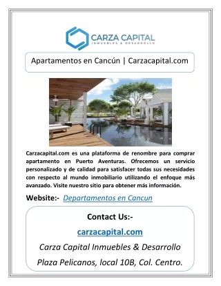 Apartamentos en Cancún | Carzacapital.com